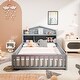 preview thumbnail 31 of 39, Full Size Plywood Montessori Floor Bed with Bookcases, Blackboards, Guard rails, Solid Wood Floor Beds and Storage Headboards