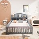 preview thumbnail 3 of 11, Grey Full Size Plywood Montessori Floor Bed with Bookcases, Blackboards, Guard rails