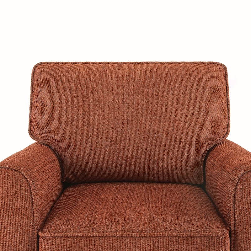 Chenille Swivel Barrel Armchair With Side Pockets