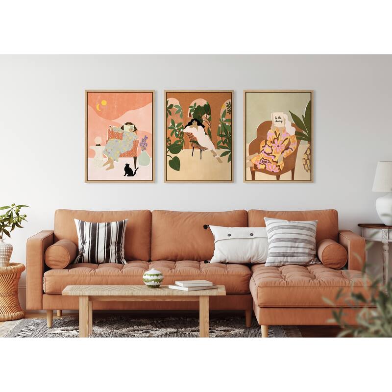 Kate and Laurel Sylvie Be the Change Framed Canvas by Alja Horvat
