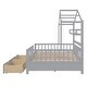 preview thumbnail 9 of 33, Wooden Full Size House Bed with 2 Drawers,Kids Bed with Storage Shelf, Gray