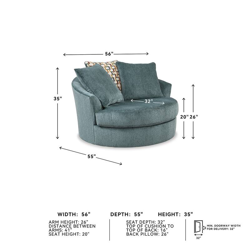 Signature Design by Ashley Laylabrook Oversized Swivel Accent Chair - 56" W x 55" D x 35" H