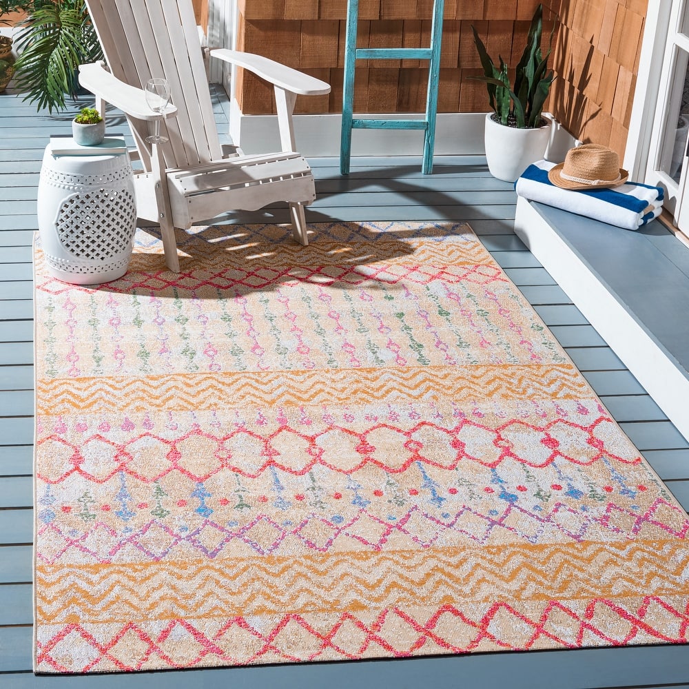 SAFAVIEH Summer Mimmi Boho Indoor/ Outdoor Waterproof Patio Backyard Rug