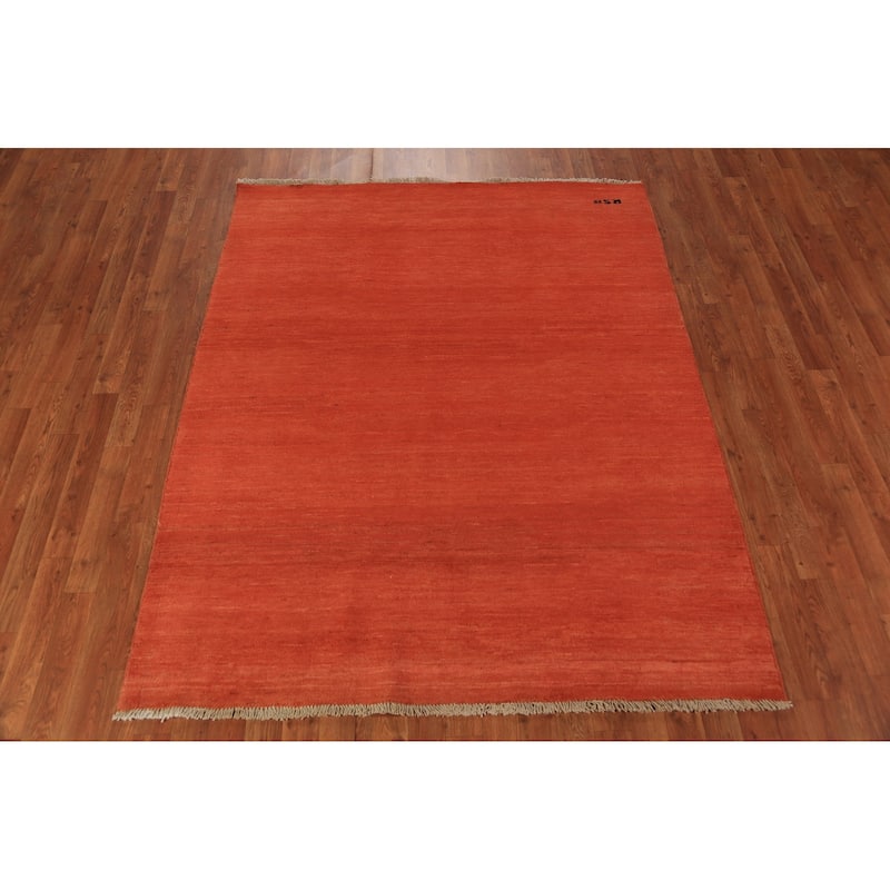 Gabbeh Modern Oriental Rug Hand-Knotted Wool Carpet - 5'3" x 6'5"