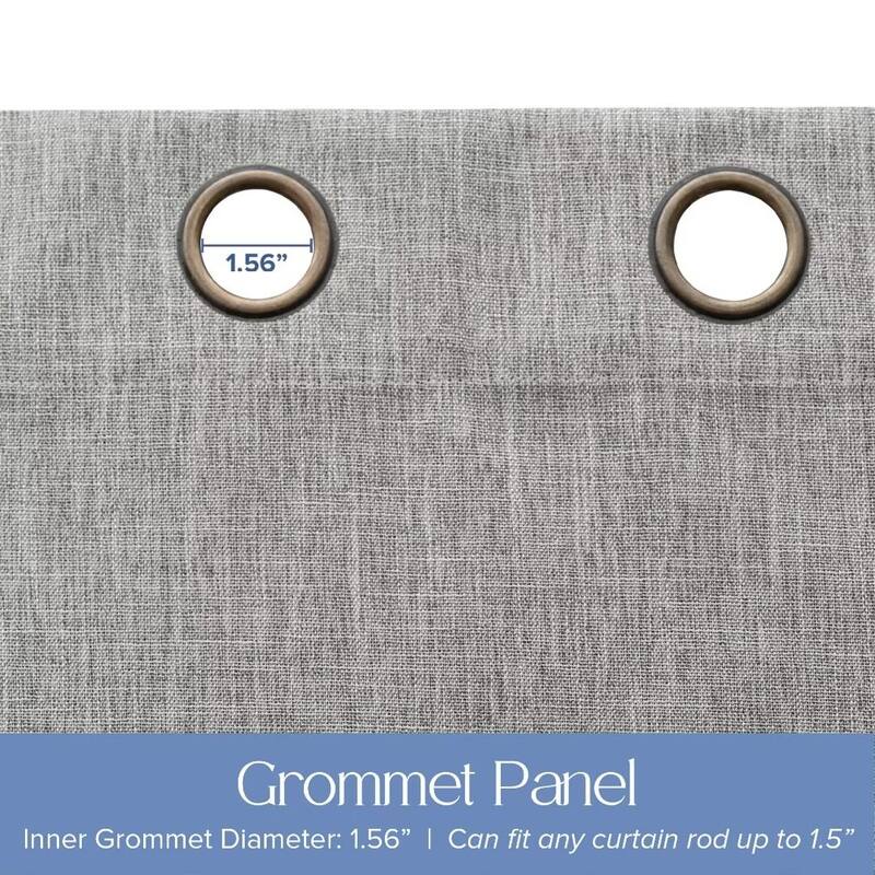 Linen Texture 100% Blackout Grommet Curtain Pair(2 panels)