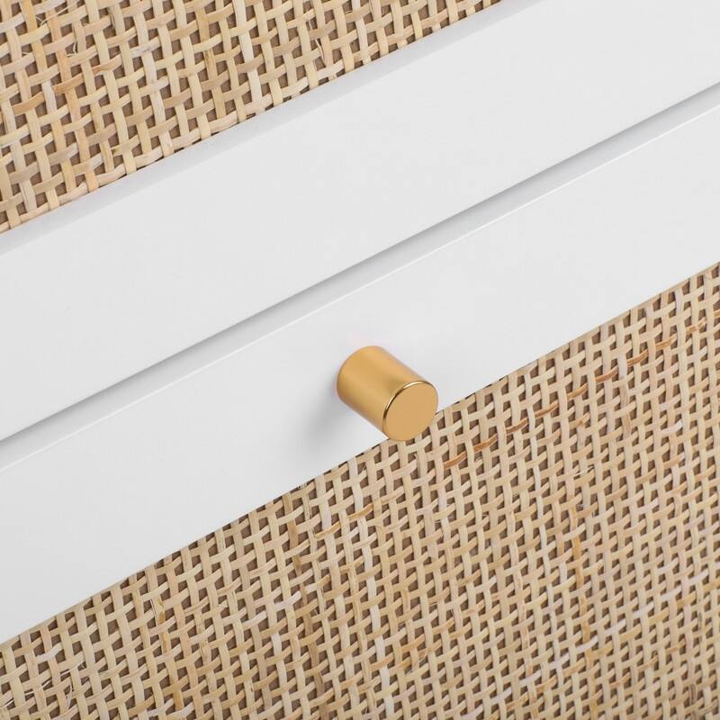 Natural Rattan 2-door Shoe Cabinet Shoe Organizer