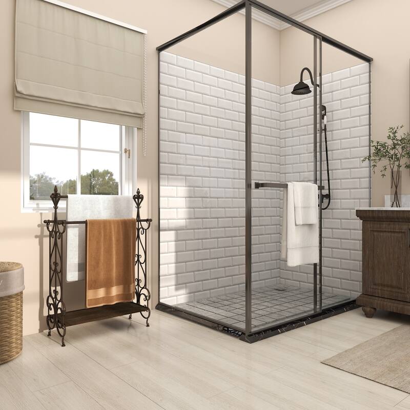 Black Wood Scroll Quilt Rack