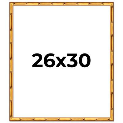 26x30 Frame Gold Bamboo Picture Frame Modern Photo Frame Includes UV Acrylic Shatter Guard Front Acid Free Foam Backing Board