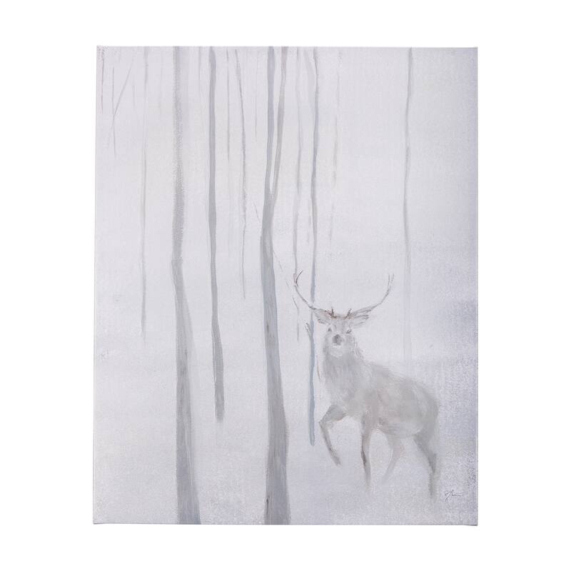 A Winter Day in Forest II (28 x 35) Canvas Art Print - Small