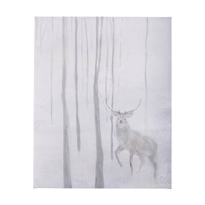 A Winter Day in Forest II (28 x 35) Canvas Art Print