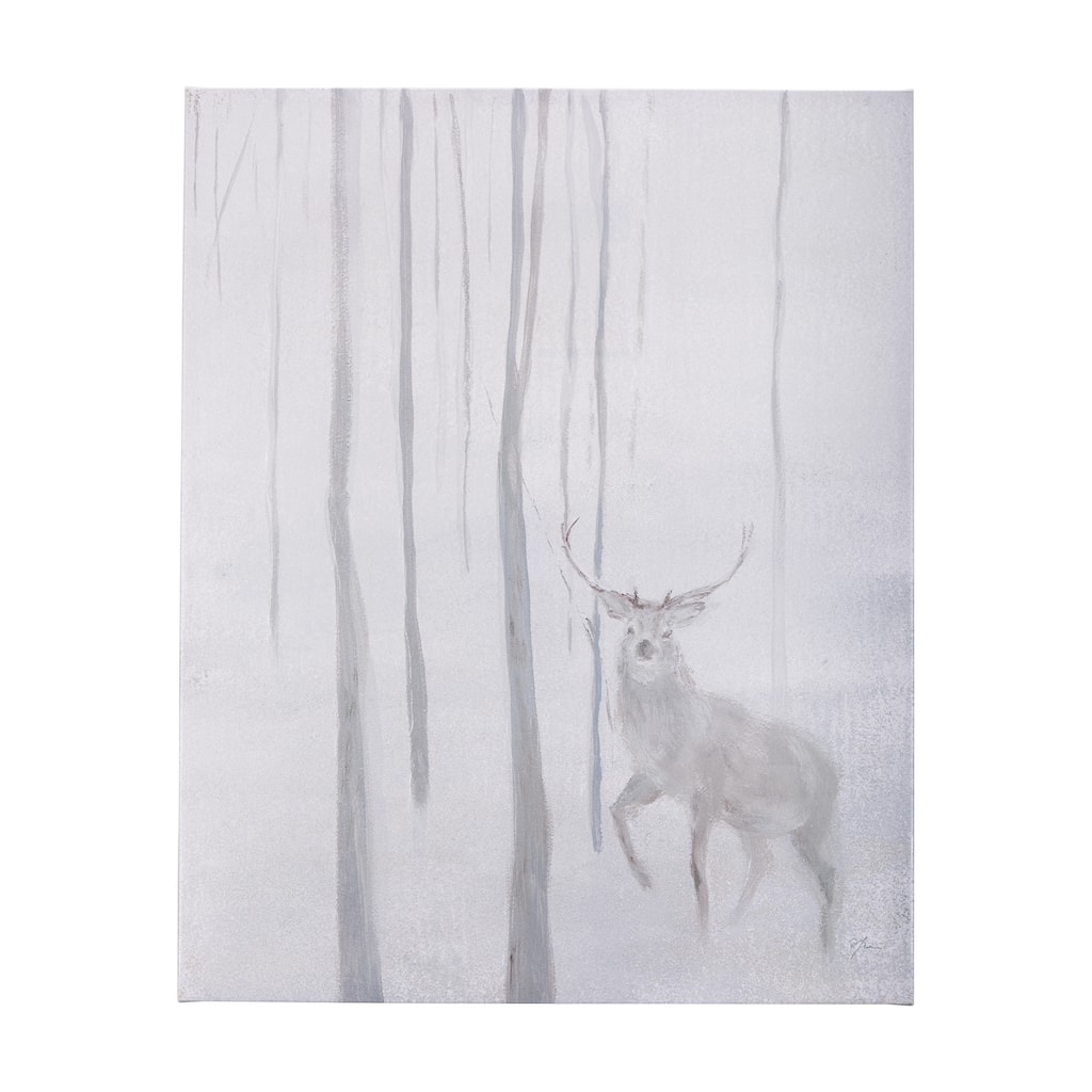 A Winter Day in Forest II (28 x 35) Canvas Art Print