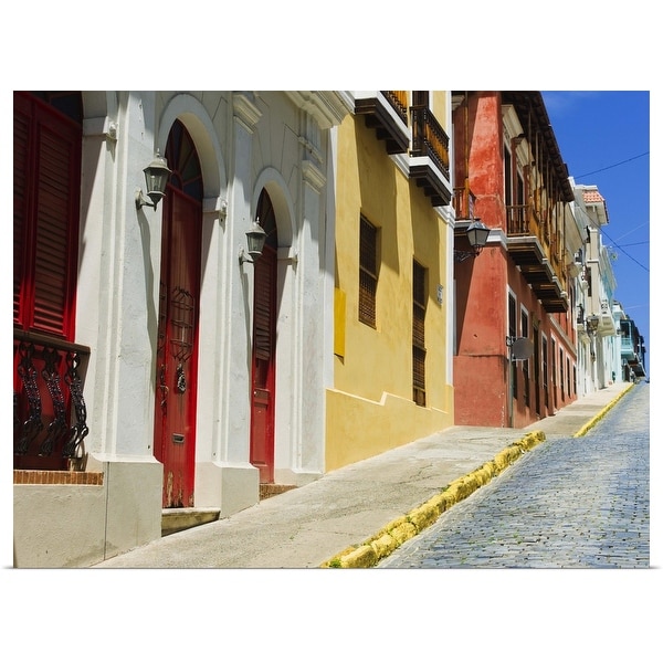 "Puerto Rico, Old San Juan, Row of historic houses in Old Town" Poster Print