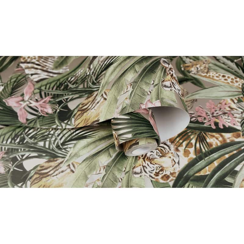 Safari Fusion Non-Pasted Wallpaper – 396in. x 21in. – Covers 56 square feet
