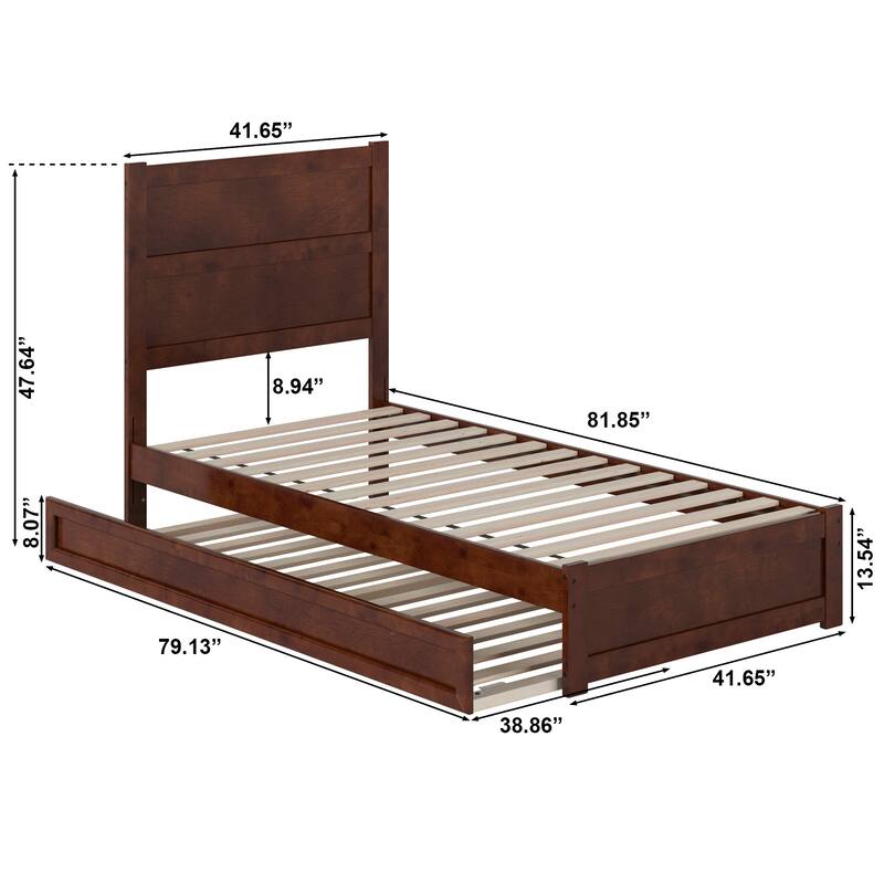 Aveline Wood Platform Bed with Matching Footboard & Trundle