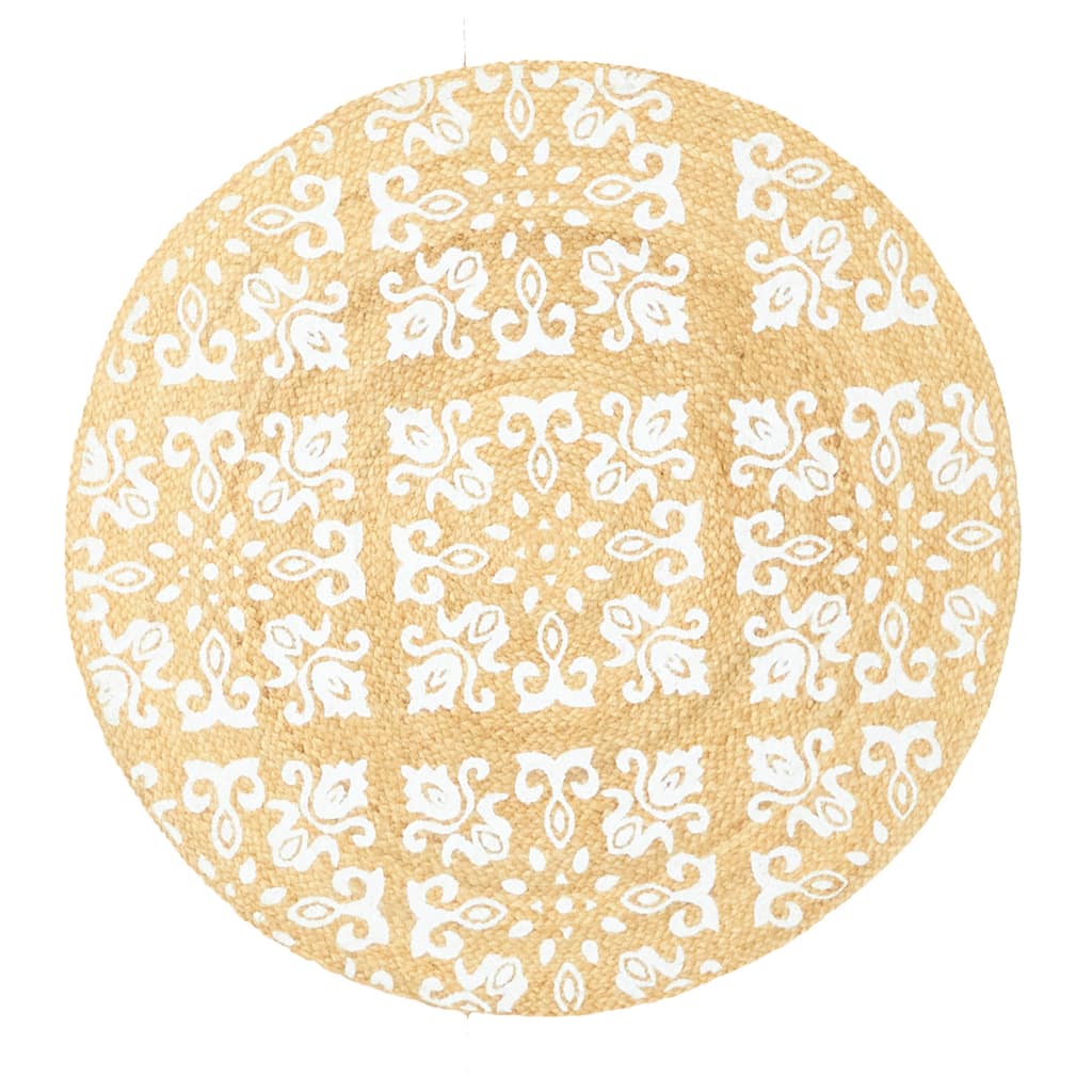 ECARPETGALLERY Braided Weave Palas Denizli Tan Jute Rug - 3'0 x 3'0