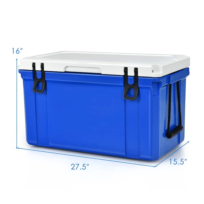 58 Quart Ice Chest Cooler for Camping Fishing Tailgating and Backyard Parties with Drain Plug - 27.5" x15.5" x16" (L x W x H)