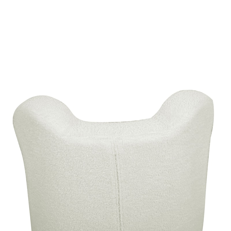 White Curved Teddy Bear Kids Chair with Foam Seat and Washable Fabric
