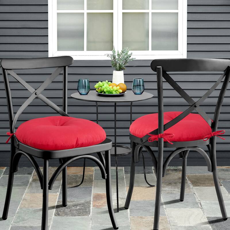 Bistro 15 X 15 x 5 Patio Chair Tufted Cushion With Ties