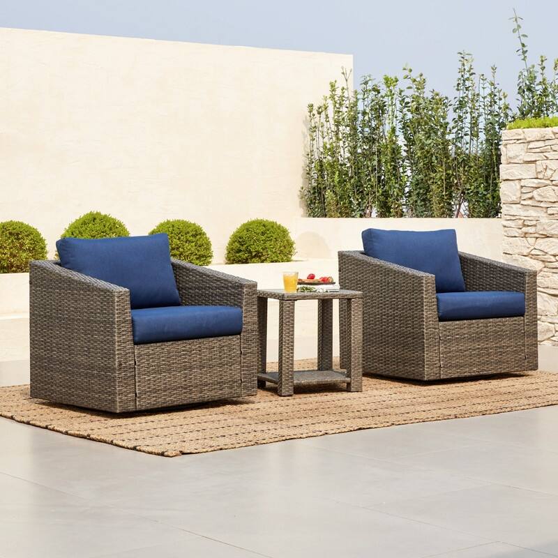 Oakley Outdoor Wicker Patio Furniture Swivel Chair