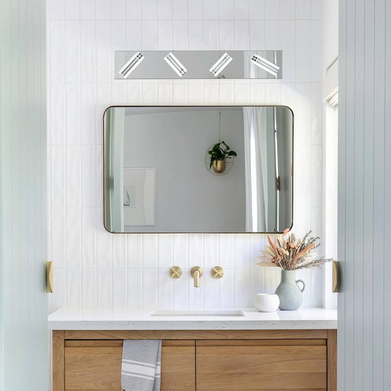 Modern 4-Light Acrylic Bathroom Vanity Lights Over Mirror