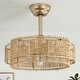 preview thumbnail 3 of 21, 19.69'' Boho Rattan Caged Ceiling Fan