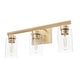 preview thumbnail 15 of 36, Hunter Hartland Bathroom Vanity Wall Light, Damp Rated - Transitional, Rustic, Contemporary - Clear Seeded Glass