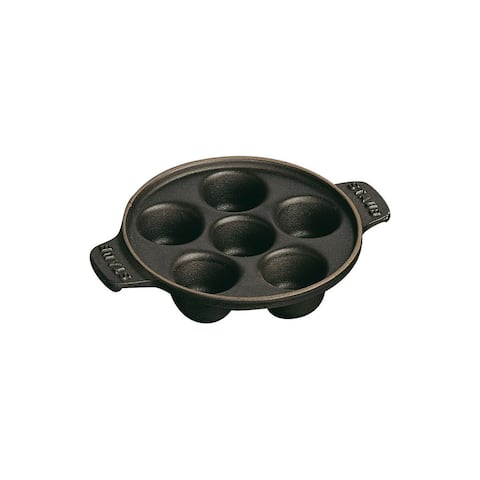 Staub Cast Iron 5.75-inch Escargot Dish with 6 holes - Matte Black