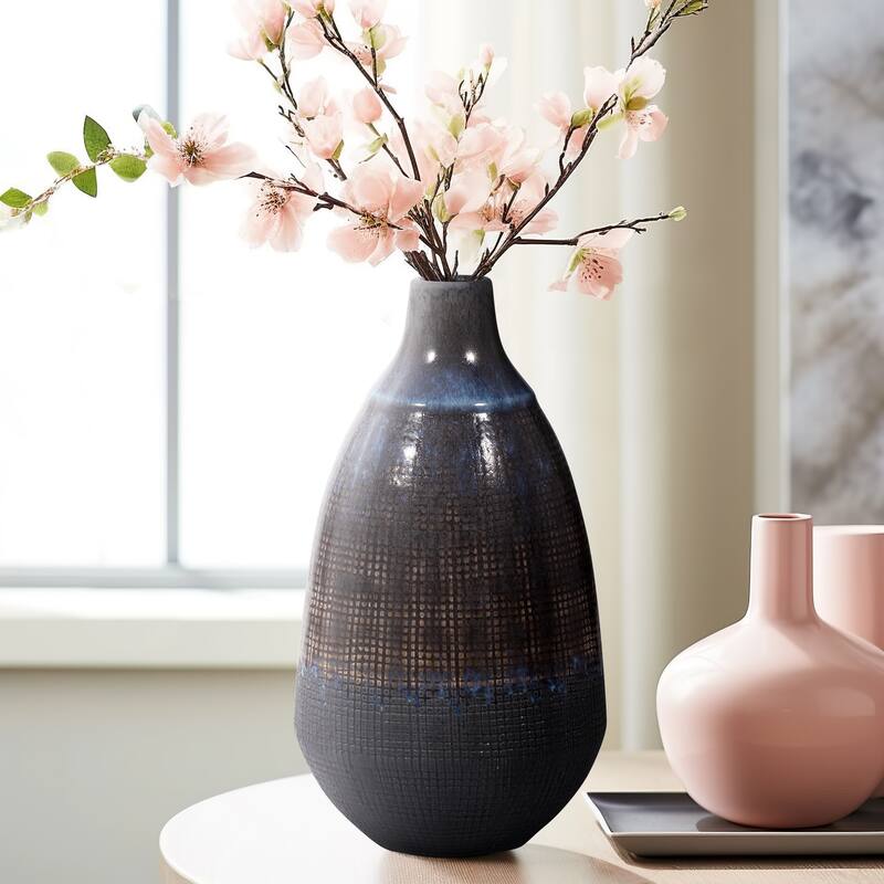 Sagebrook Home Neader Ceramic Vase - Stoneware, Novelty, Textured Gradient