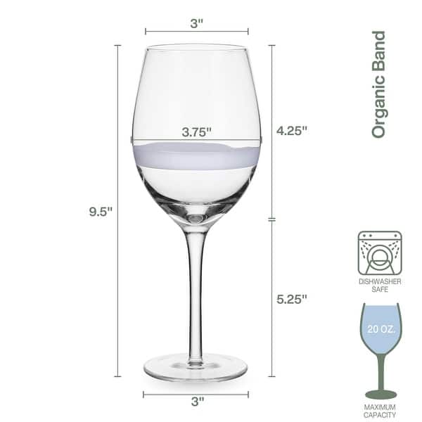 Fitz and Floyd Everyday White Organic Band Red Wine Glasses (Set of 4)