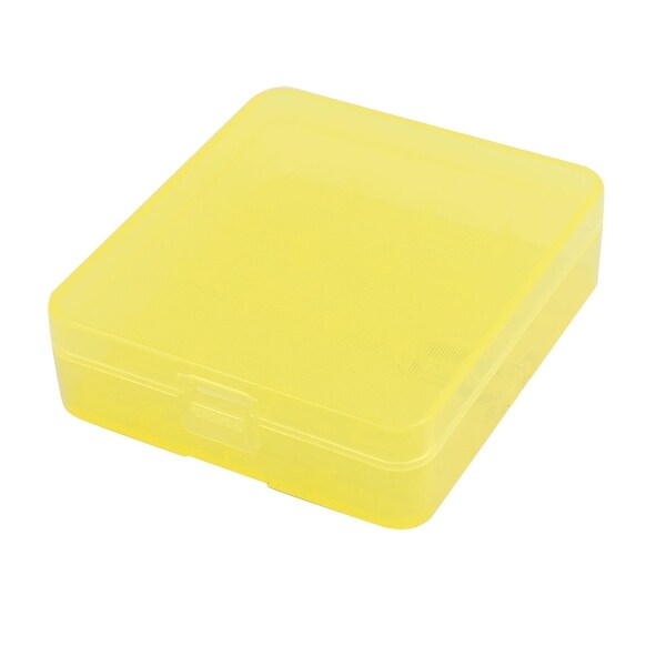 82mmx73mmx23mm Hard Plastic Battery Storage Case Holder Organizer Yellow