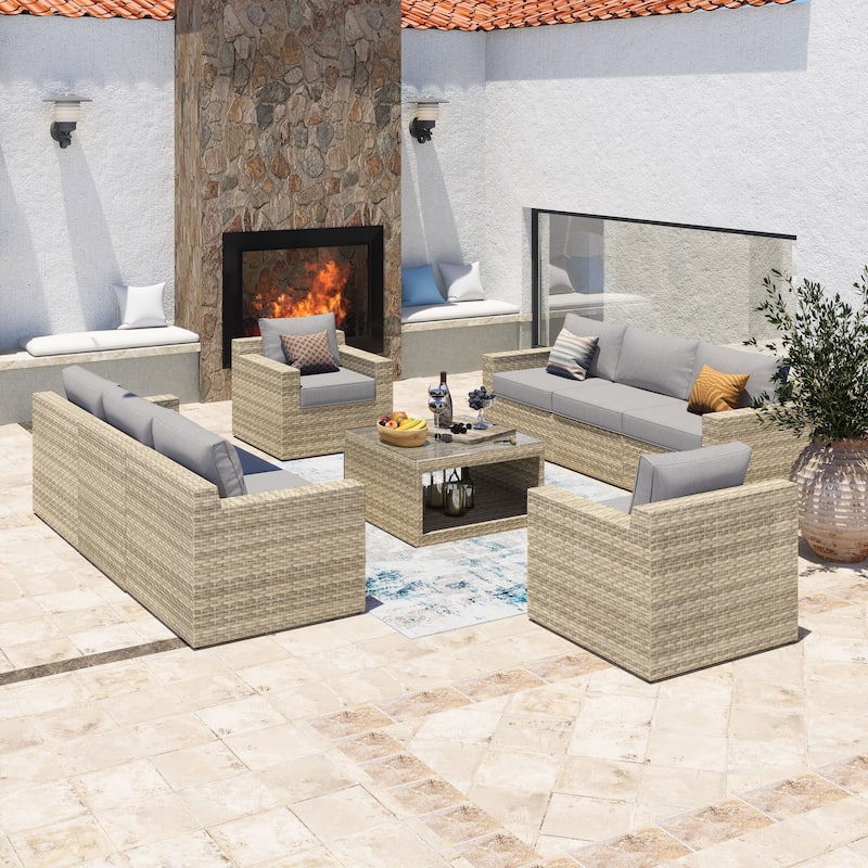 Ventura 9-Piece Multiple Chairs Rattan Seating Collection