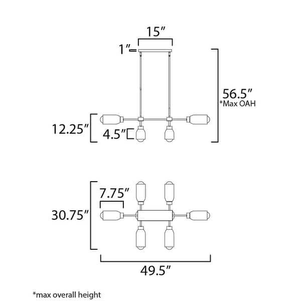 Maxim 10628 Pompeii 8 Light 31" Wide Linear Pendant