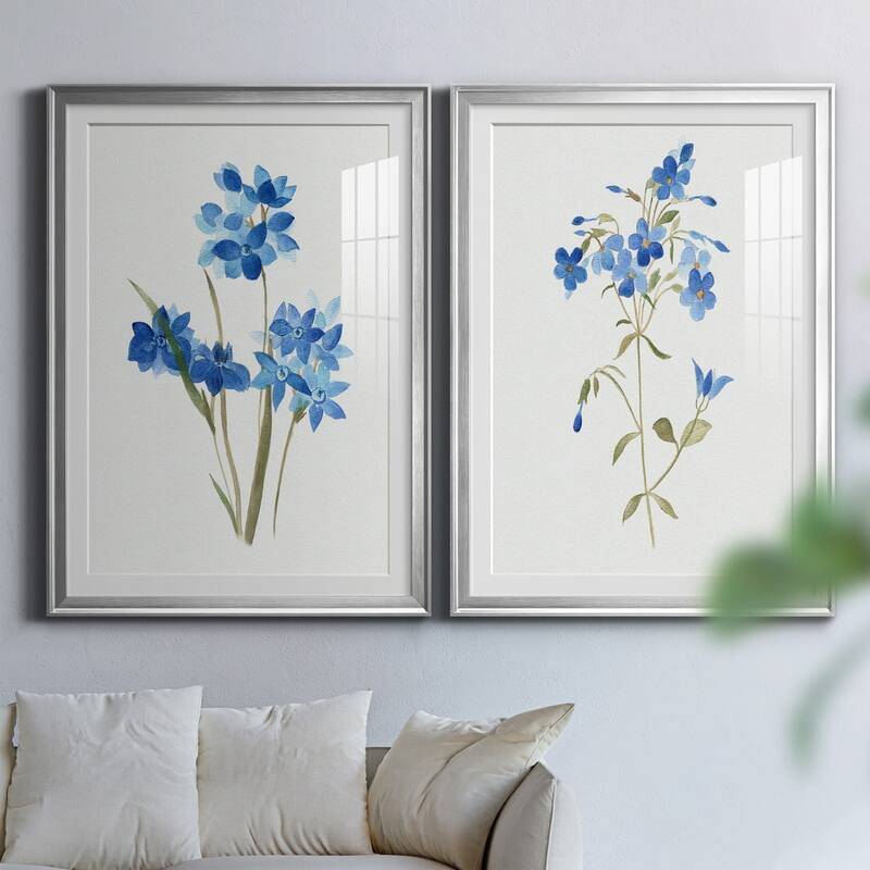 Blue Blossom Botanical I Premium Framed Print - Ready to Hang