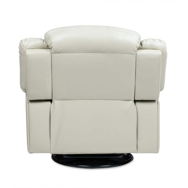 Rover 41.5" Faux Leather Manual Swivel Glider Recliner