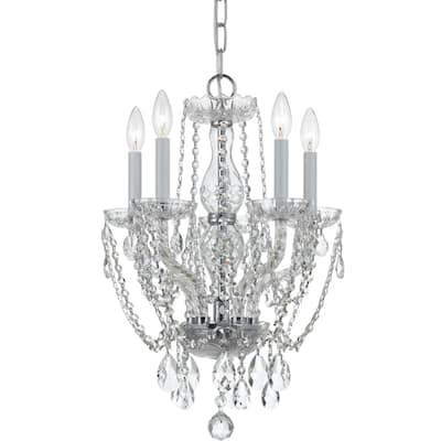 Traditional Crystal 5 Light Spectra Crystal Mini Chandelier - 14'' W x 20'' H