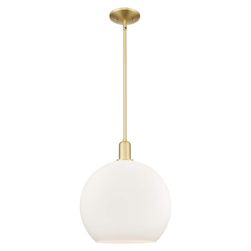 Innovations Lighting Endless Possibilities Arcadia - Athens - 1 Light 14" Stem Hung Mini Pendant - Satin Gold/Matte White