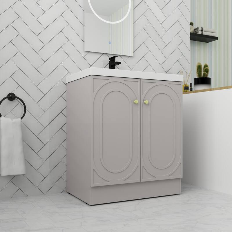 ARTCHIRLY 24/30/36 Inch Bathroom Vanity with Sink, Freestanding Bathroom Vanity with Soft Close Door and Adjustable Shelf