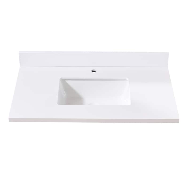 Altair Caorle Bathroom Vanity Countertop in Snow White Finish Without Cabinet