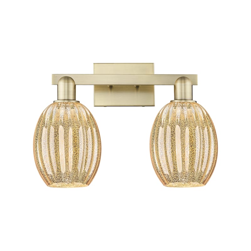 Innovations Lighting 716-2W-13-16 Preston Vanity Preston 2 Light 16" - Antique Brass / Mercury