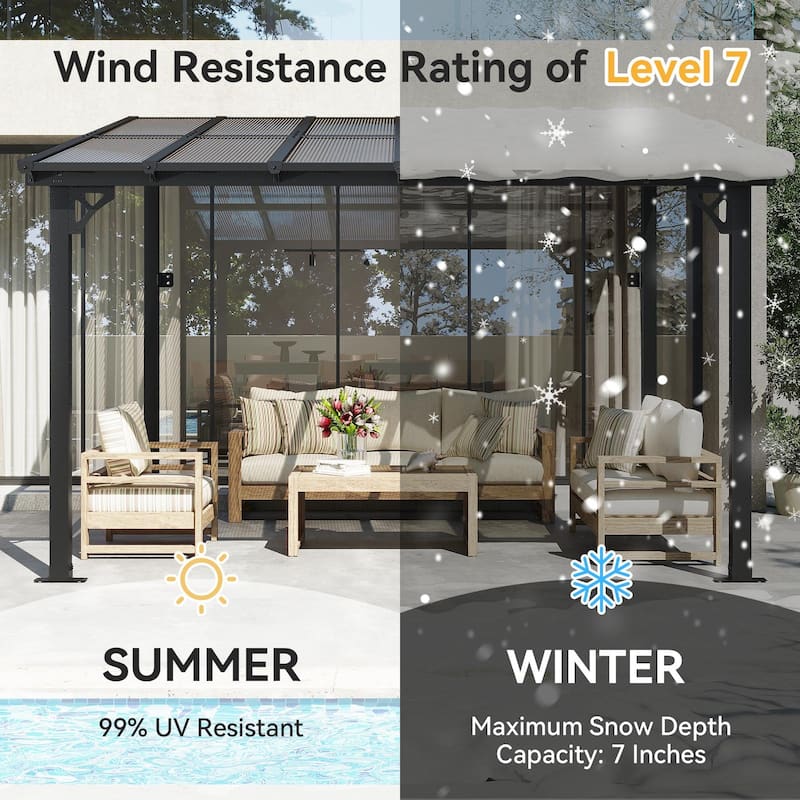 Gazebo for Patio, Gazebo Pergola with Sloped Roof