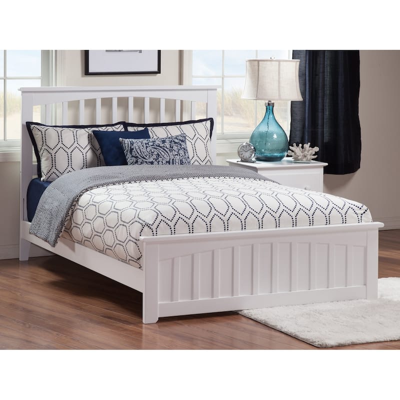 Mission Queen Platform Bed with Matching Footboard in White