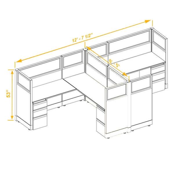 Glass Office Cubicles 53H 2pack Cluster Unpowered Bed Bath & Beyond