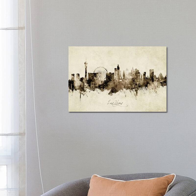 iCanvas "Las Vegas Nevada Skyline" by Michael Tompsett Canvas Print - 18x26x1.5