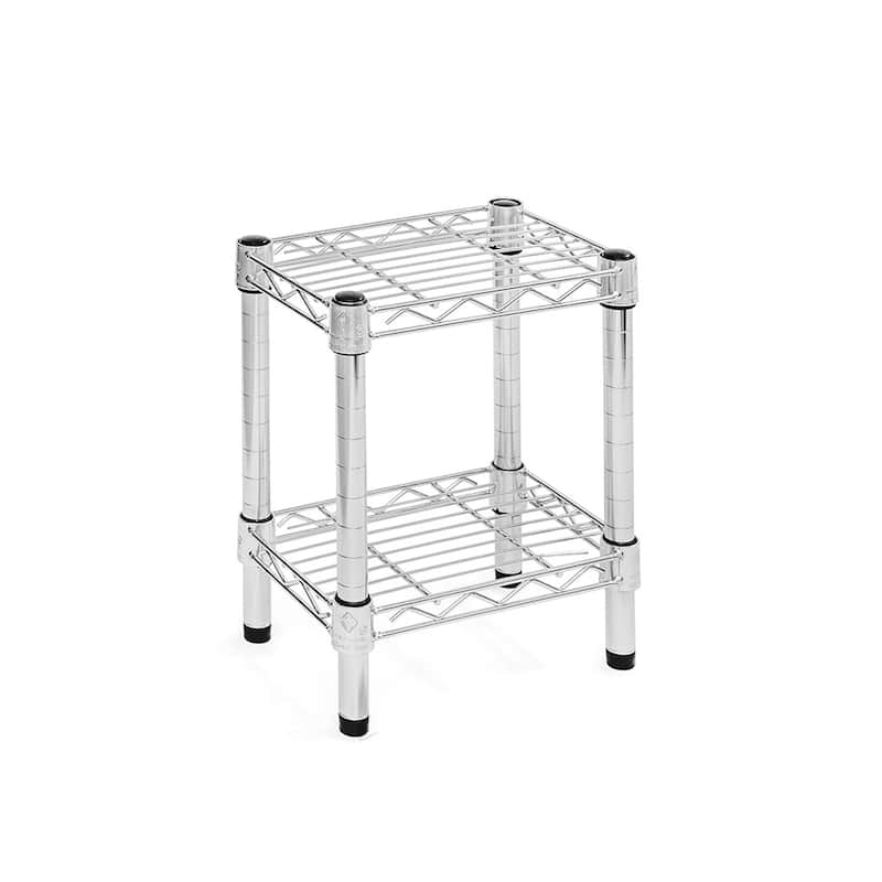 Chrome Wire Shelving with 2 Shelves - 8"d x 14"h - 12