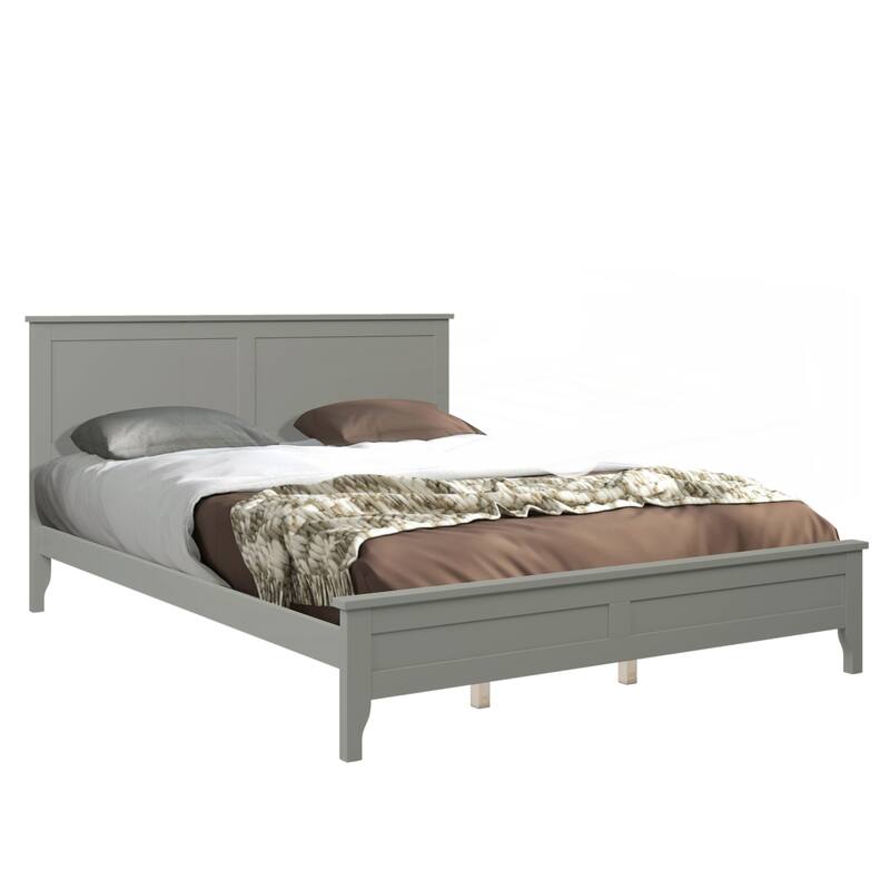 Modern Solid Wood Queen Size Platform Bed