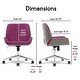 preview thumbnail 30 of 46, Elle Decor Ophelia Low-Back Task Chair in Chrome Finish