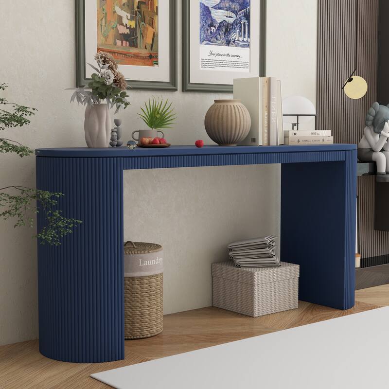 Console Table with Unique Vertical Stripe Design