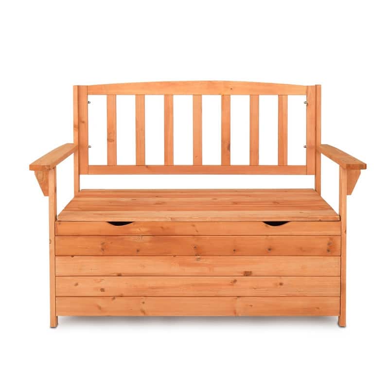 40gal Wood Outdoor Storage Bench - Orange