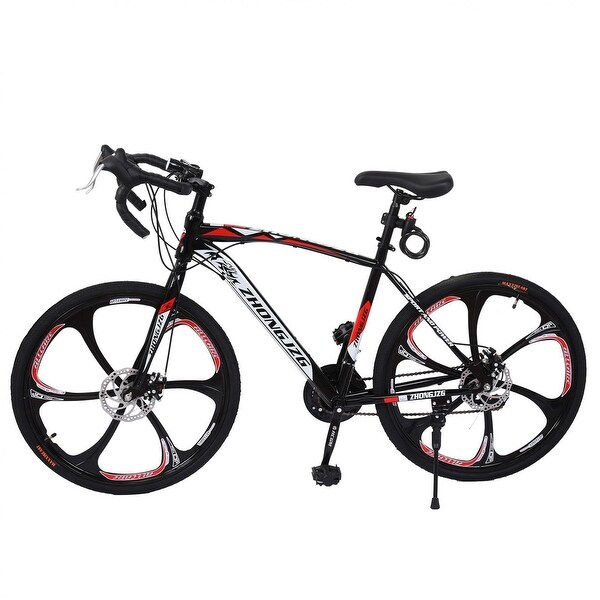 Dual Disc Brake Road Mountain Bike Steel Frame Adult Bike 21 Speed