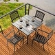 preview thumbnail 18 of 26, Outdoor Dining Set, Iron Finish, Black with Gold Speckles
